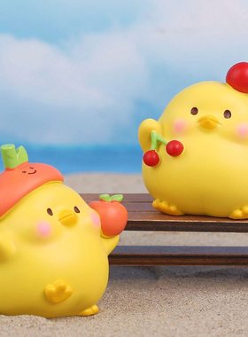 厂家批发Q版卡通公仔摆件家居装饰桌面派对办公室萌装饰品车载鸡