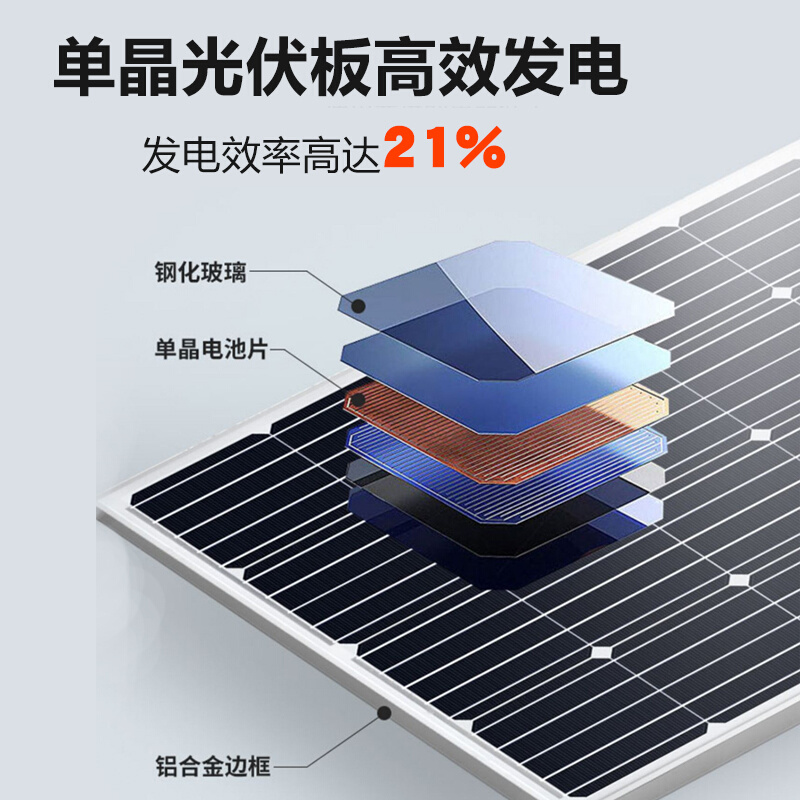 太阳能发电系统家用全套 220v一体机光伏板 户外多功能自驾游电源 - 图1