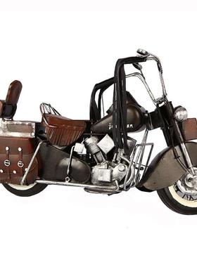 老式复古印第安铁艺怀旧摩托车老爷车汽车模型创意道具装饰品摆件