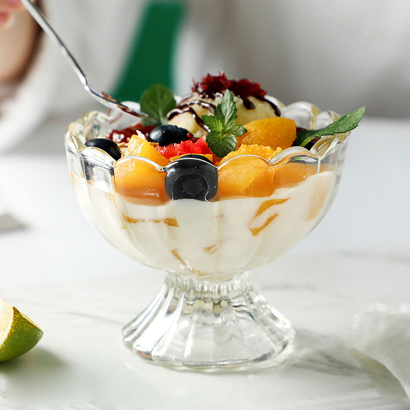 高脚创意冰淇淋杯玻璃杯子甜品水果冰激凌酸奶雪糕冷饮奶昔果汁杯