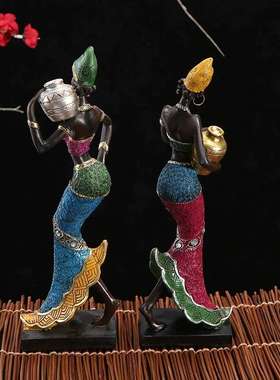 精美民族风非洲美女创意家居摆饰 节日商务礼品树脂工艺品摆件