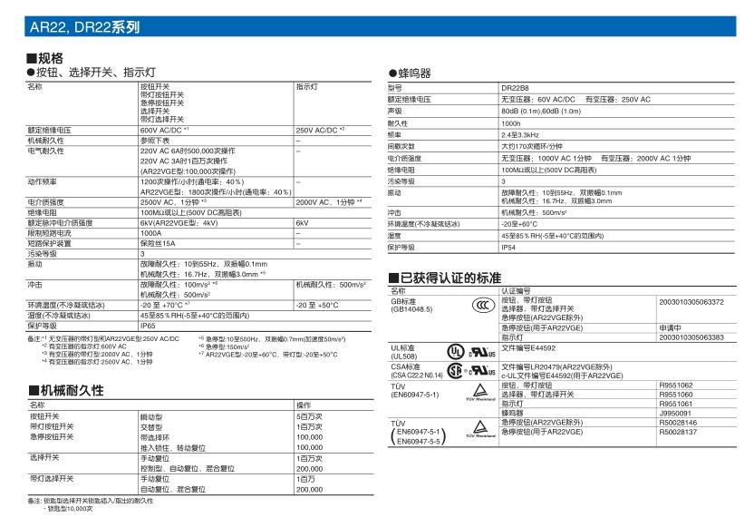 【日本富士】AR22VOL-11E4R&Phi;22带灯白色箭头急停按钮 - 图1