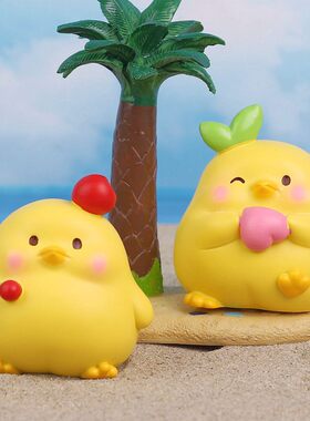 厂家批发Q版卡通公仔办公室桌面装饰品派对车载萌家居装饰摆件鸡