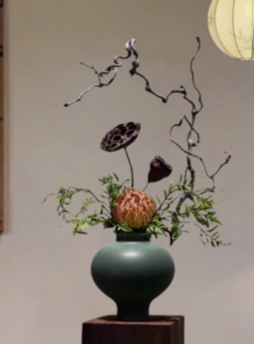 侘寂风宋代美学陶瓷花瓶客厅插花餐桌民宿新中式高级玄关装饰摆件