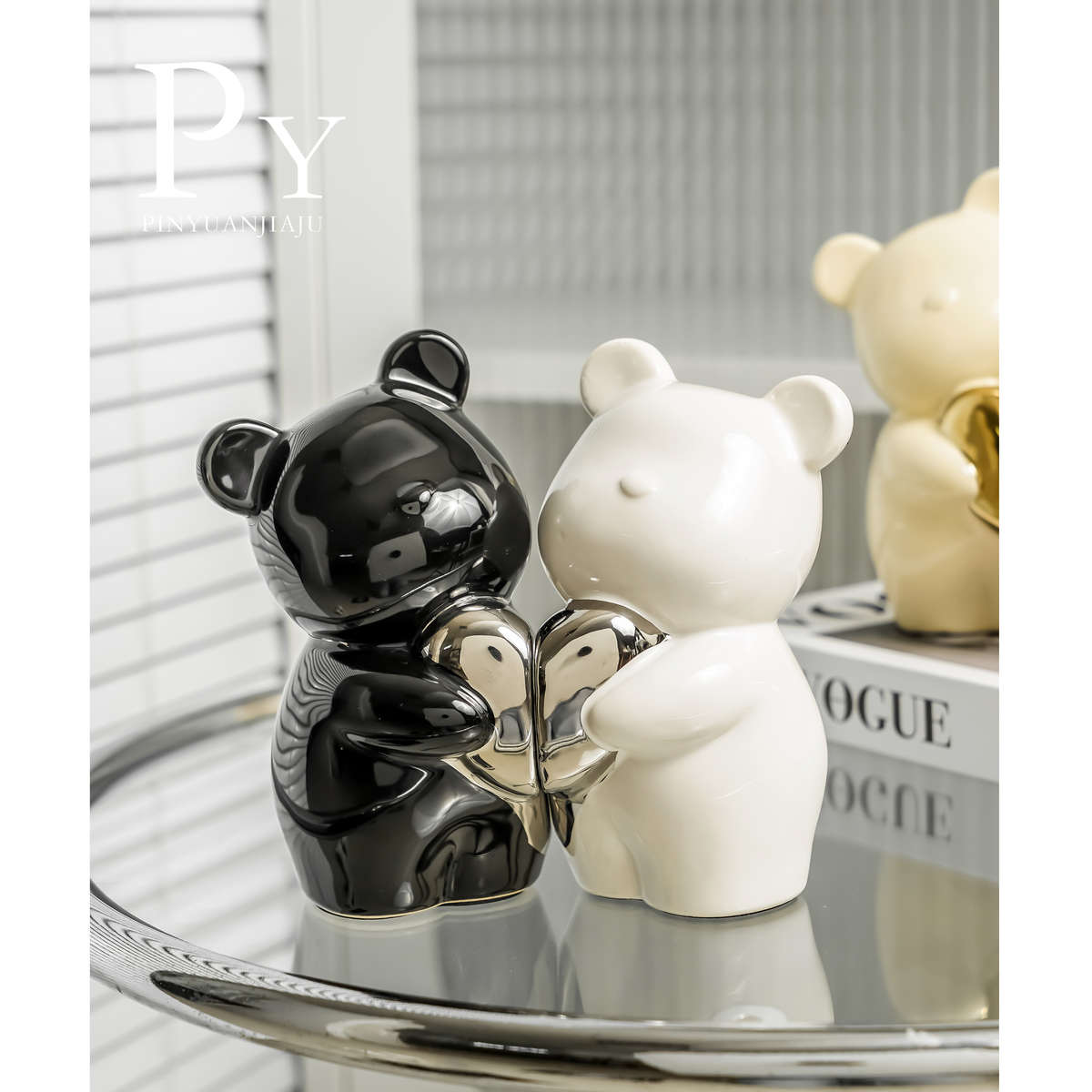 暴力熊书立书档摆件现代轻奢酒柜摆件客厅电视柜儿童房书房装饰 - 图2