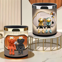 Home Living Room Trash Can Creative Light Lavish Bar Electric Race Hotel Large Capacity Double Layer No Cover for Commercial