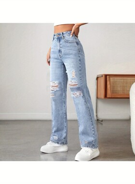 O 12597 Women's Loose High Waist Jeans 女士高腰牛仔裤 专