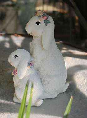 卡通可爱兔子摆件户外花园幼儿园草坪阳台露台民宿造景观装饰礼品