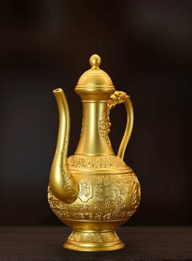 黄铜御用百福酒壶铜酒壶创意铜器工艺品礼品摆件装饰品白酒酒具