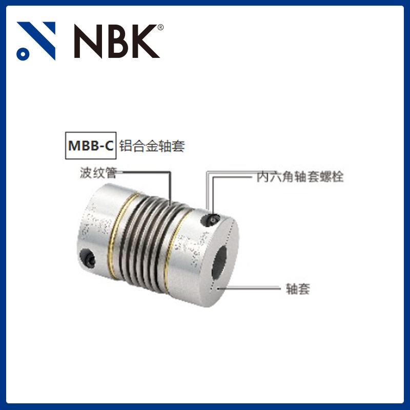 NBK锅屋 MBB-40C波纹管联轴器 零背隙挠性连轴器伺服马达步进电机 - 图1