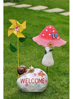 花园装饰户外铁艺水壶庭院阳台插件插牌布置造景别墅园林草坪摆件