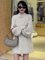 Autumn Winters new Korean version of the lazy wind with a long sweater dress