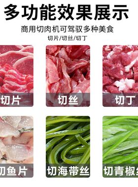 大型商用切肉机切片机切丝机切丁机肉丝机肉片机工业工程款切肉机