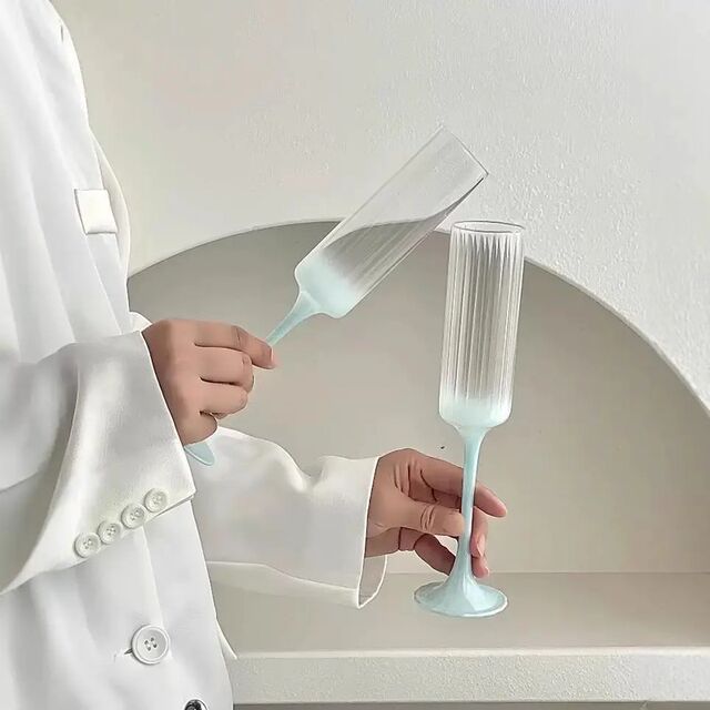 Gradient cream goblet champagne cup household high-value juice milk cup light luxury high-end ins girly style