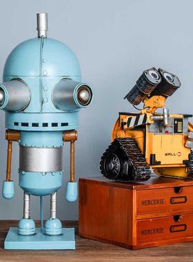 机械工业风瓦力机器人复古金属风潮玩儿童房桌面摆件男生七夕礼品