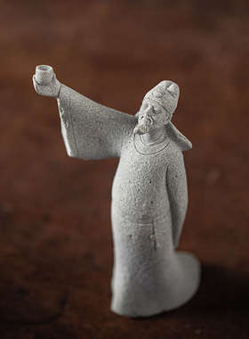 中式复古人物李白醉酒当歌茶宠摆件禅意鱼缸造景茶桌茶台书房装饰