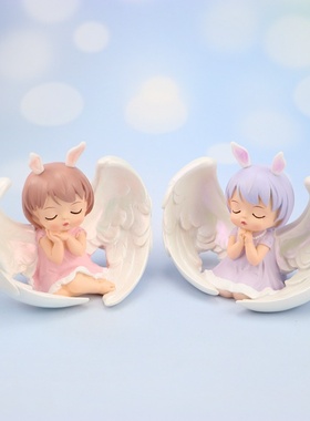 新品 网红少女心天使安妮烘焙蛋糕装饰摆件女生卧室儿童房家居装