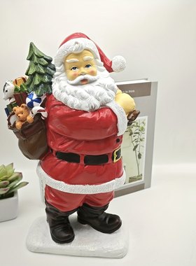 圣诞节橱窗场景装饰用品圣诞老人树脂摆件圣诞节装饰品礼物圣诞老
