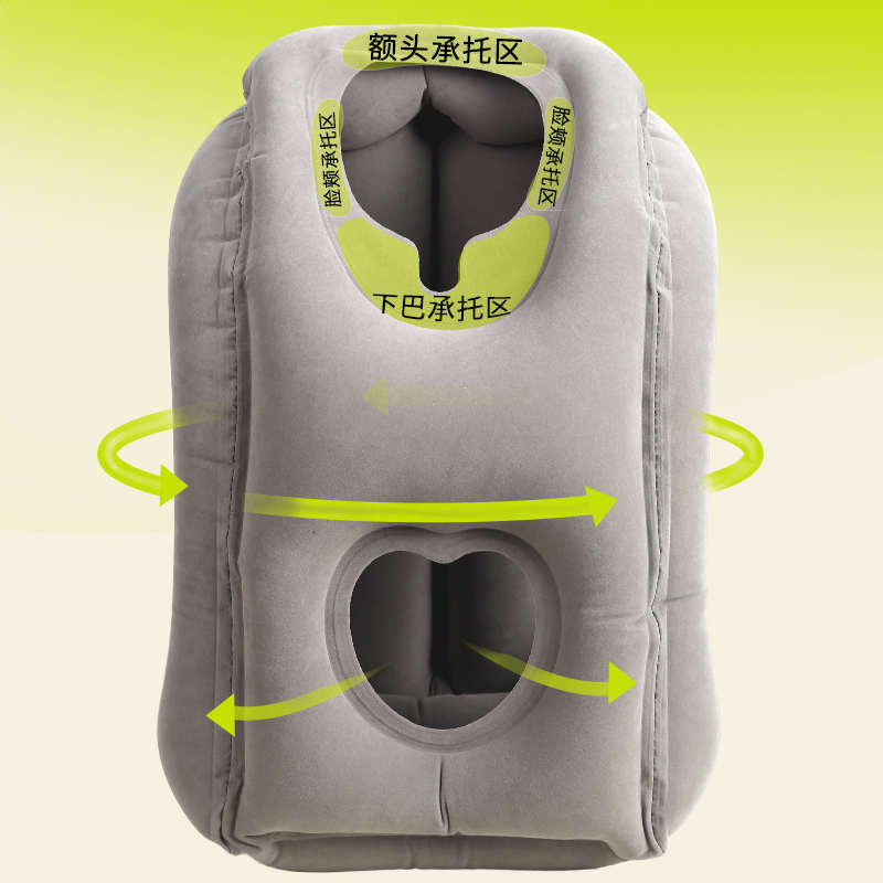 便携旅行枕趴睡枕枕头火车硬座睡觉神器长途飞机高铁按压充气抱枕 - 图1