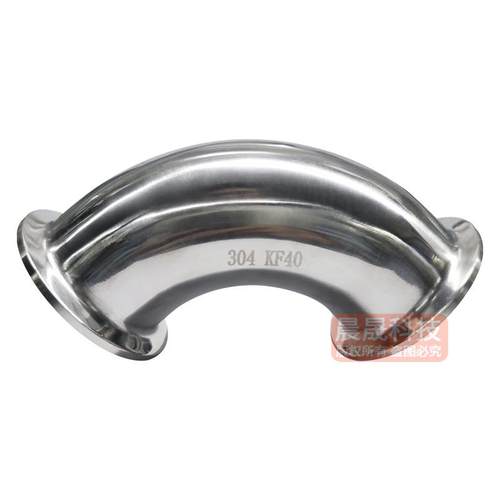 304不锈钢真空弯头法兰接头kf40快装16卡盘25管件90度直角焊接 - 图1