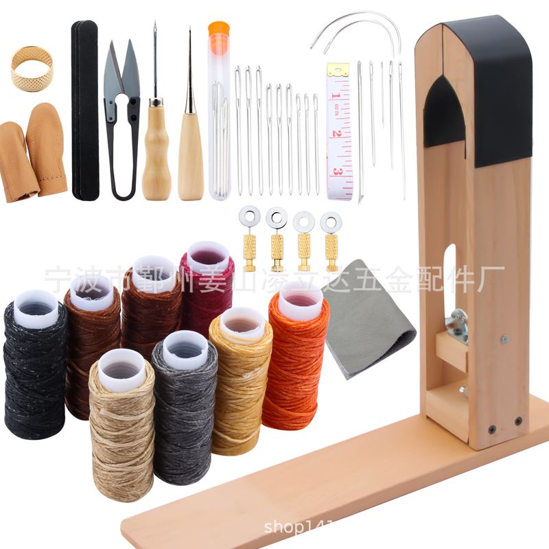 皮革皮具可调节木夹缝缝纫工具套装手工木工具夹DIY皮革手套装 - 图2