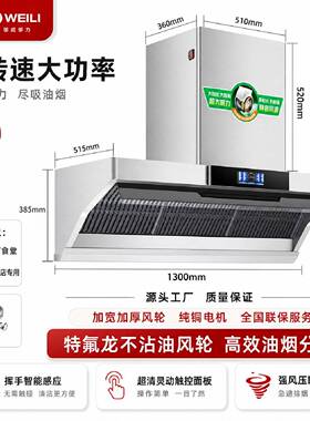 商用厨房抽油烟机餐厅店大功率大吸力吸油烟机农村家用柴火灶