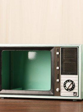 复古怀旧电视模型铁制手工摆件 可改装鱼缸门厅装饰送礼实用品