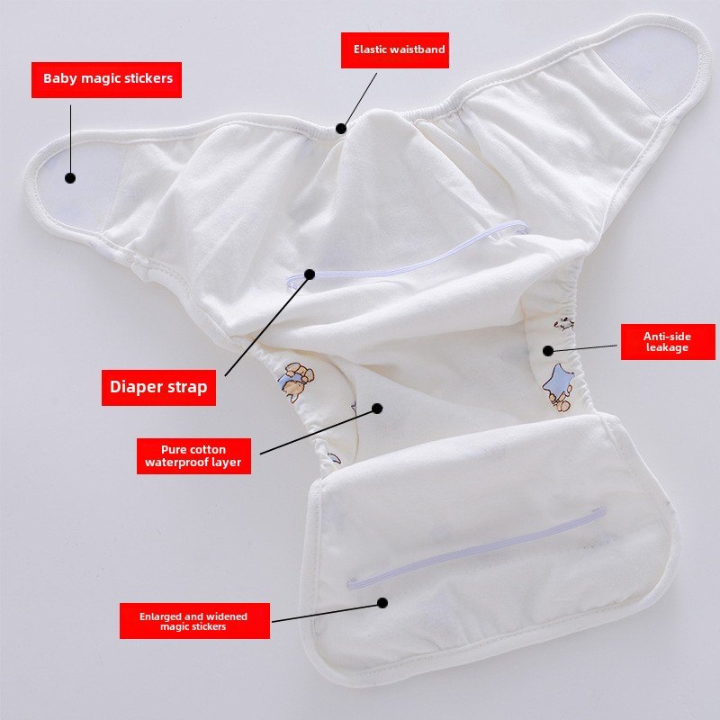 婴儿尿布裤尿片尿戒介子固定神器防水防侧漏纯棉新生儿宝宝尿布兜 - 图1