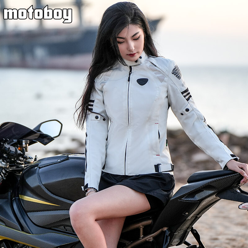 高档motoboy摩托车骑行服女款赛车机车服冬季防摔防水女士骑行服