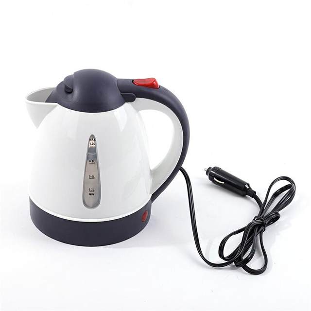 Car supplies truck cigarette lighter 24V kettle car electrical outdoor 12V battery 1L water boiling electric kettle