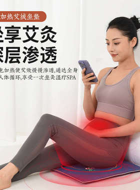 平直堂艾绒坐垫电加热艾灸垫子办公室椅垫臀部热敷熏蒸艾草垫家用