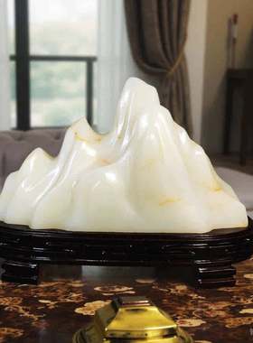 天然阿富汗玉石观赏石头摆件黄原石桌面客厅博古架装饰奇石办公室