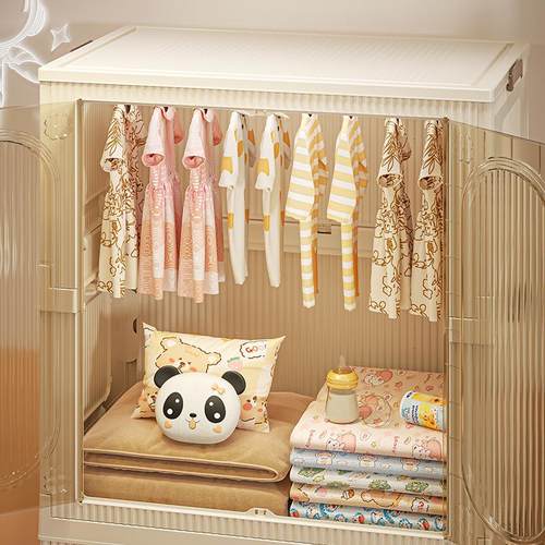 儿童衣柜简易组装家用卧室收纳柜储物柜宝宝婴儿小衣橱收纳免安装 - 图2