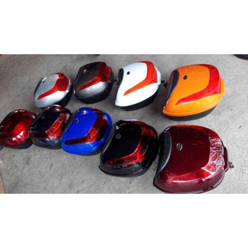 包邮摩托车踏板车女装车电动车助力车尾箱后备箱储物箱工具箱枣红 - 图1