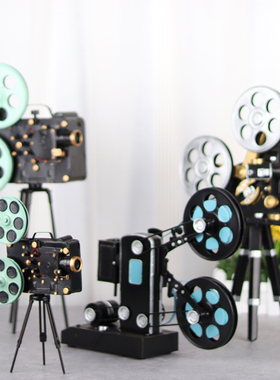 复古放映机模型铁艺怀旧电影拍摄道具影院仿真老物件装饰品摆件