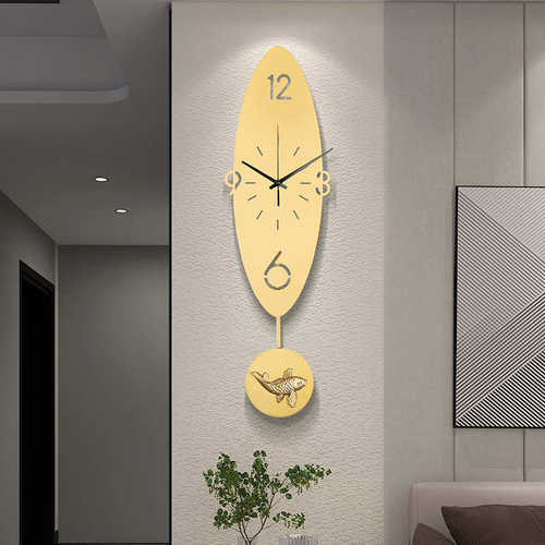 钟表挂钟客厅时尚创意简约高档免打孔轻奢时钟艺术现代大气铜挂表 - 图1