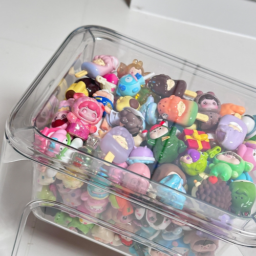 萌粒盲盒手办收纳盒透明凳子公仔玩具娃娃展示柜架客厅矮凳家用 - 图1