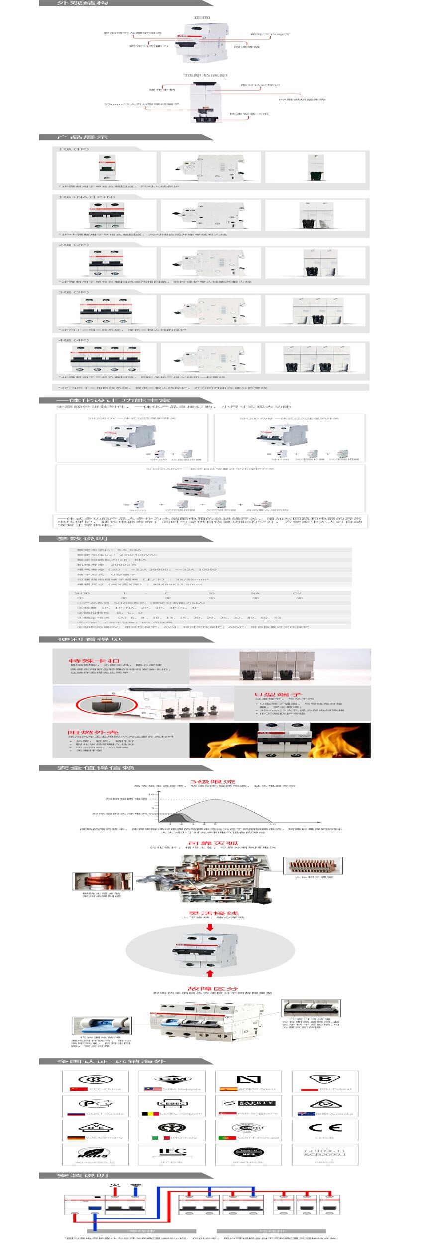 高档ABB漏电保护空气开关GSH201/202/203/204/C63C32C10C20C25C6 - 图1