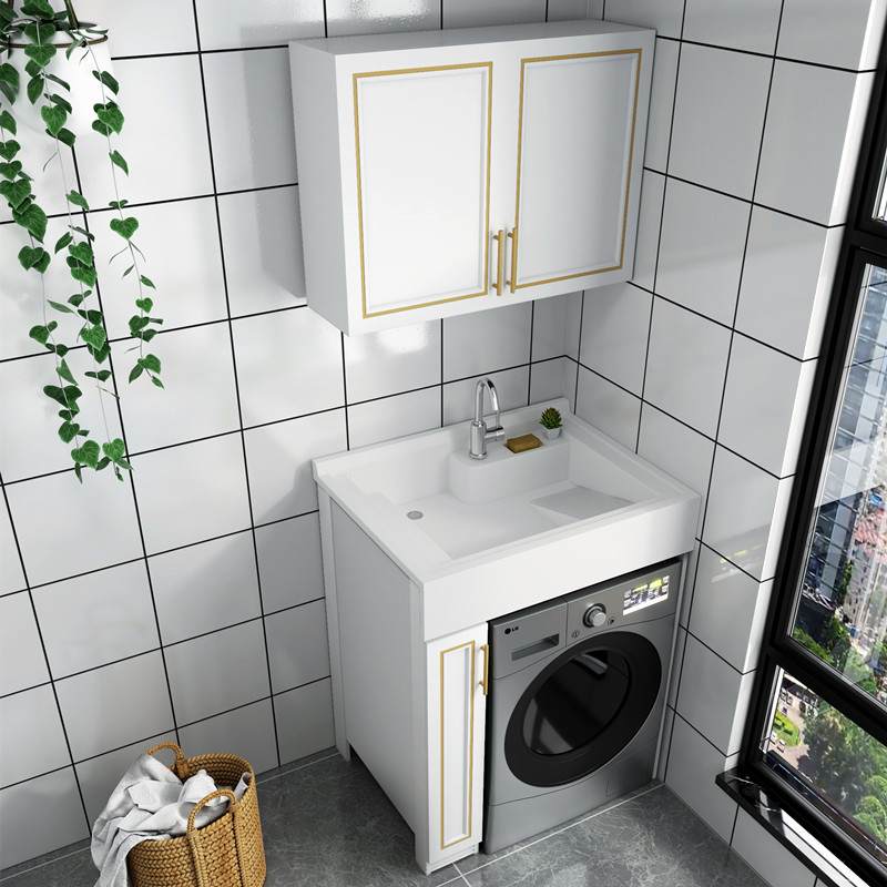 批小户型阳台洗衣机柜子带搓衣板滚筒洗衣机一体柜盆浴室洗脸柜组,淘宝优惠券,粉丝福利购,淘宝优惠卷