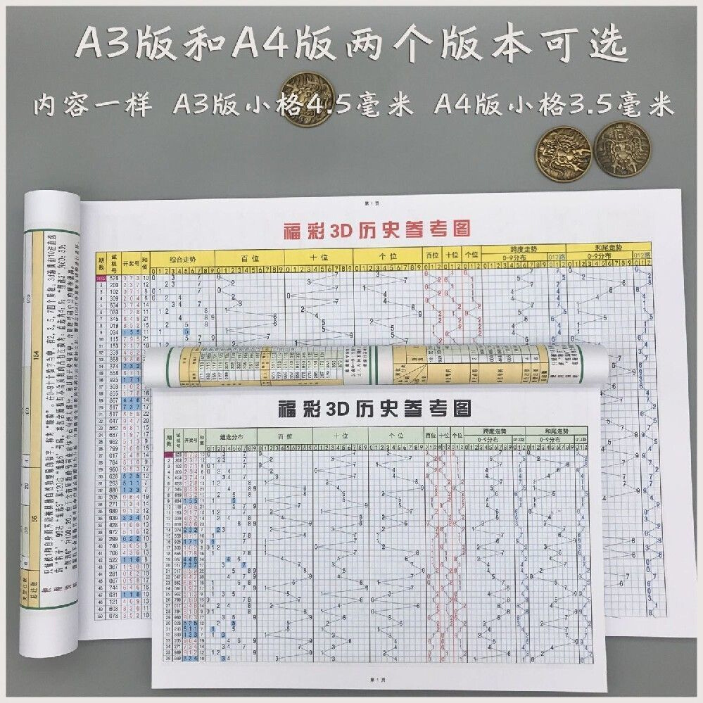 福彩3D走势图A3装订版历史所有数据开奖号码表彩民彩票记录本新 - 图0