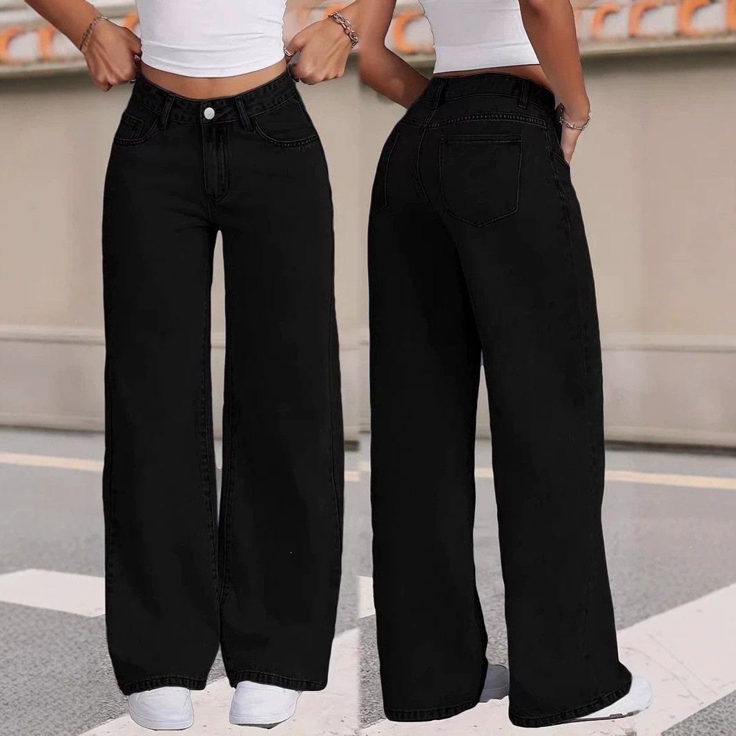 ยีนส์ผู้หญิงจาก Amazon Meike Duo คอลเลกชันใหม่ฤดูใบไม้ผลิ/ฤดูใบไม้ร่วง ทรงหลวม ใส่สบาย ขาตรง แฟชั่นทันสมัย กางเกงขายาวขากว้าง