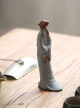 诗仙李白陶瓷历史人物雕塑摆件创意中式玄关博古架书桌茶室装饰品