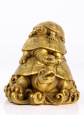 朴器 铜龙龟摆件 铜三代龙龟摆件 三代龟 工艺品