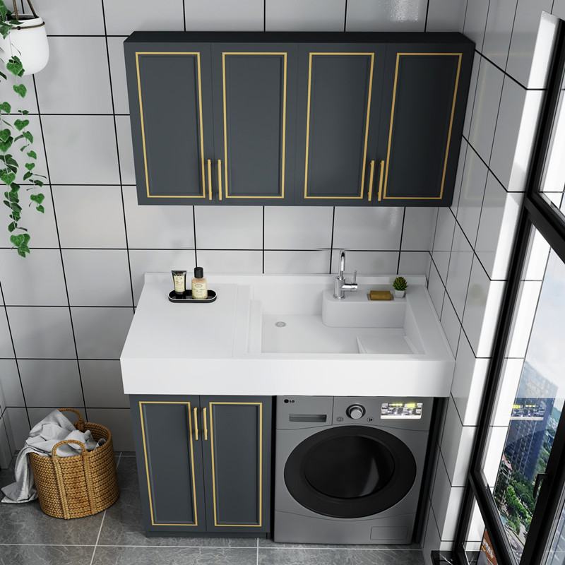 批小户型阳台洗衣机柜子带搓衣板滚筒洗衣机一体柜盆浴室洗脸柜组,淘宝优惠券,粉丝福利购,淘宝优惠卷