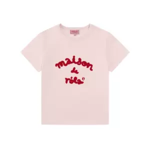 แบรนด์แฟชั่นเกาหลี RolaRola สไตล์เดียวกับจางวอนยอง เสื้อยืดปักตัวอักษร ใส่ลำลอง แมทช์ง่าย คอกลม แขนสั้น พร้อมบริการดรอปชิป