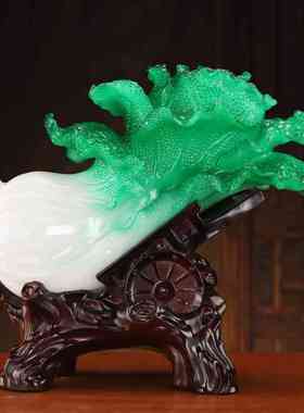 财运到四季玉白菜摆件客厅办公室收银台装饰品店铺乔迁开业礼物