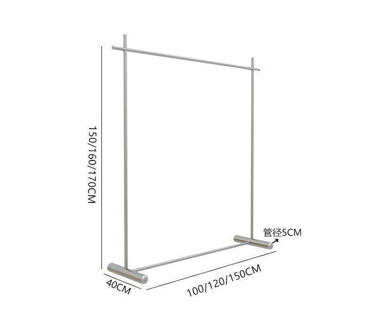 服装店展示架陈列架网红落地式不锈钢衣架侧挂女装店专用挂衣杆