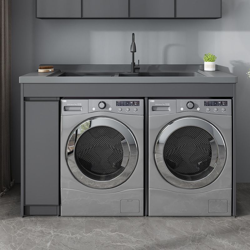 简约双洗衣机柜脸盆一体组合带搓衣板阳台烘干机伴侣太空铝浴室柜,淘宝优惠券,粉丝福利购,淘宝优惠卷