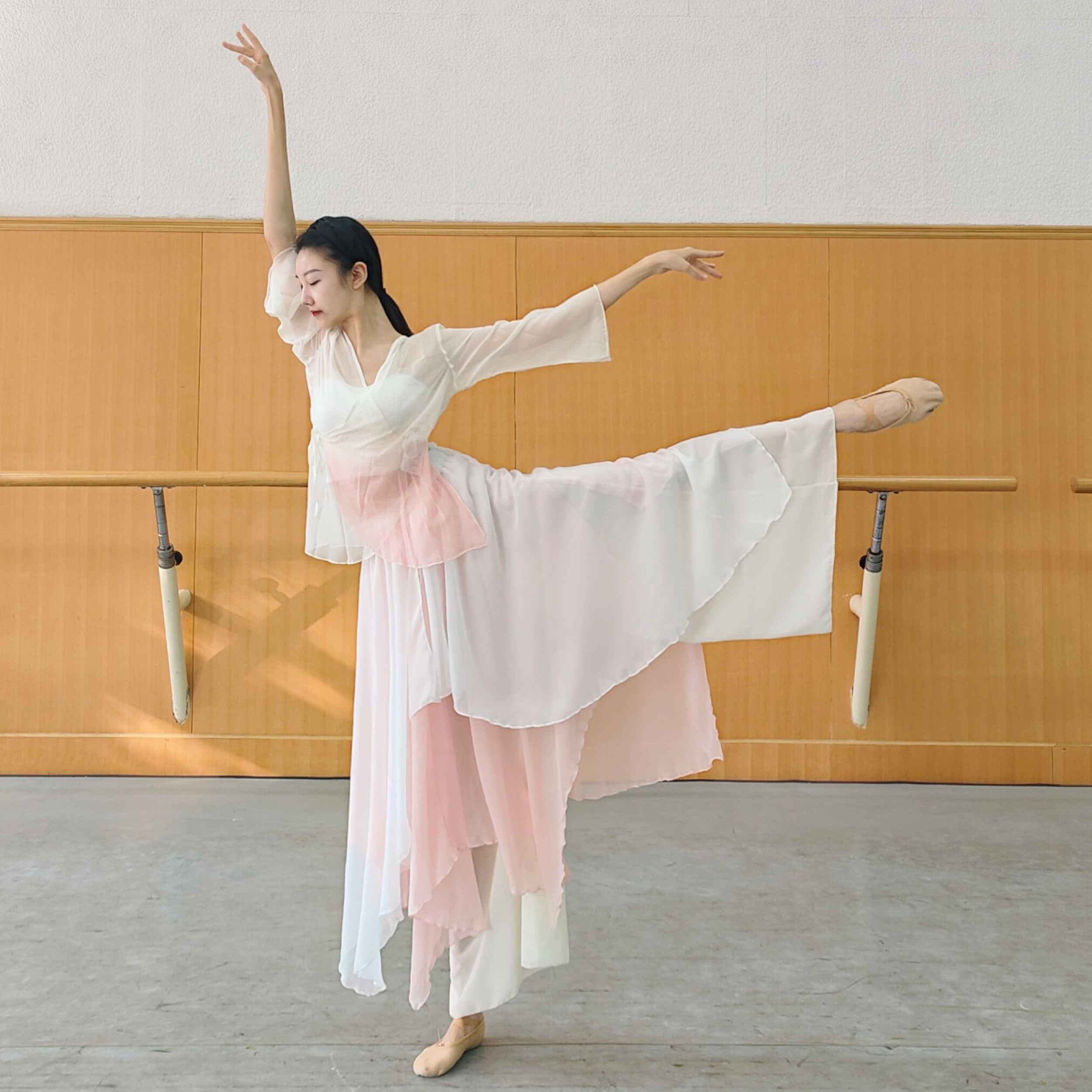 古典舞舞蹈服装女飘逸飞舞裙裤中国表演服宽松阔腿纱裤民族舞艺考