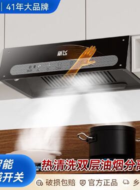新飞抽油烟机家用厨房大吸力中式小型吸油烟机顶吸式出租房抽烟机